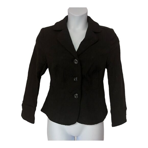 Monroe & Main Jacquard Black Suit Business Office Dinner Party Blazer Skirt Set - Picture 5 of 16